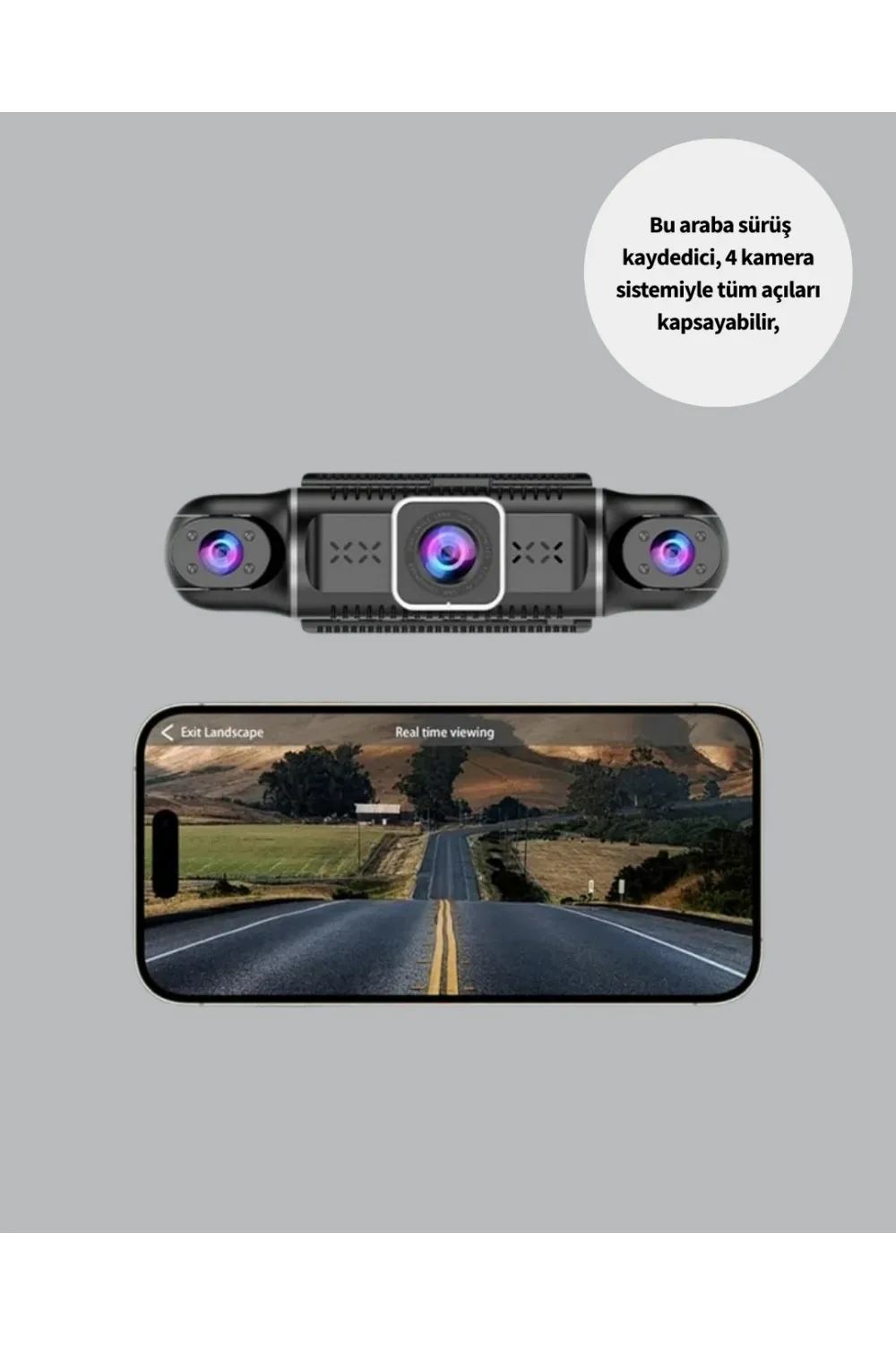 1080p 4 Kanallı Araç Kamerası Gps + Wifi + G Sensör Destekli