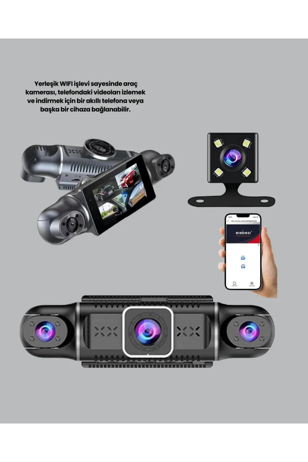 1080p 4 Kanallı Araç Kamerası Gps + Wifi + G Sensör Destekli