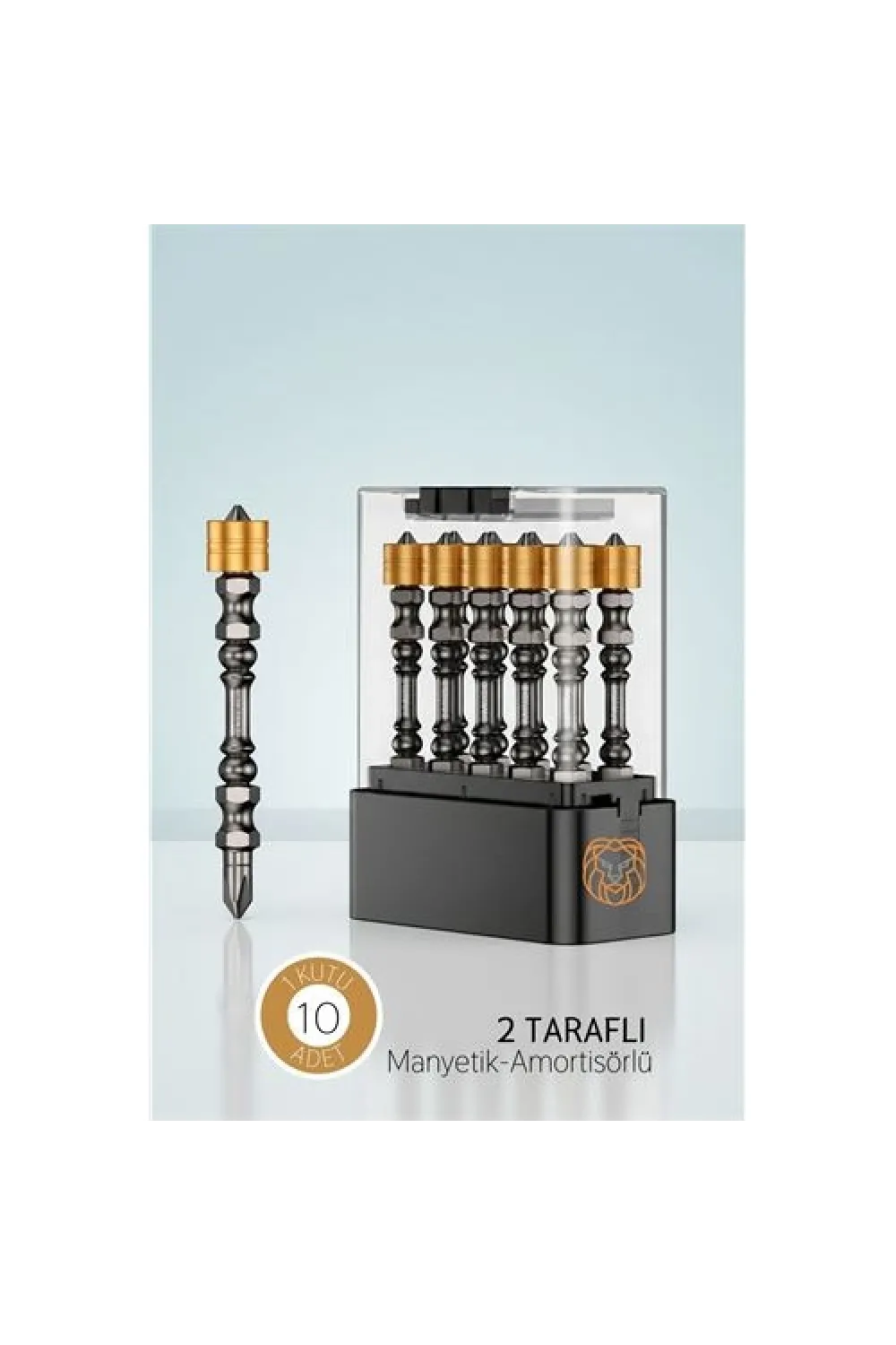 10’lu Çift Taraflı Manyetik Amortisörlü Yıldız Çelik Vidalama Uç Seti – 65mm PZ2 Endüstriyel
