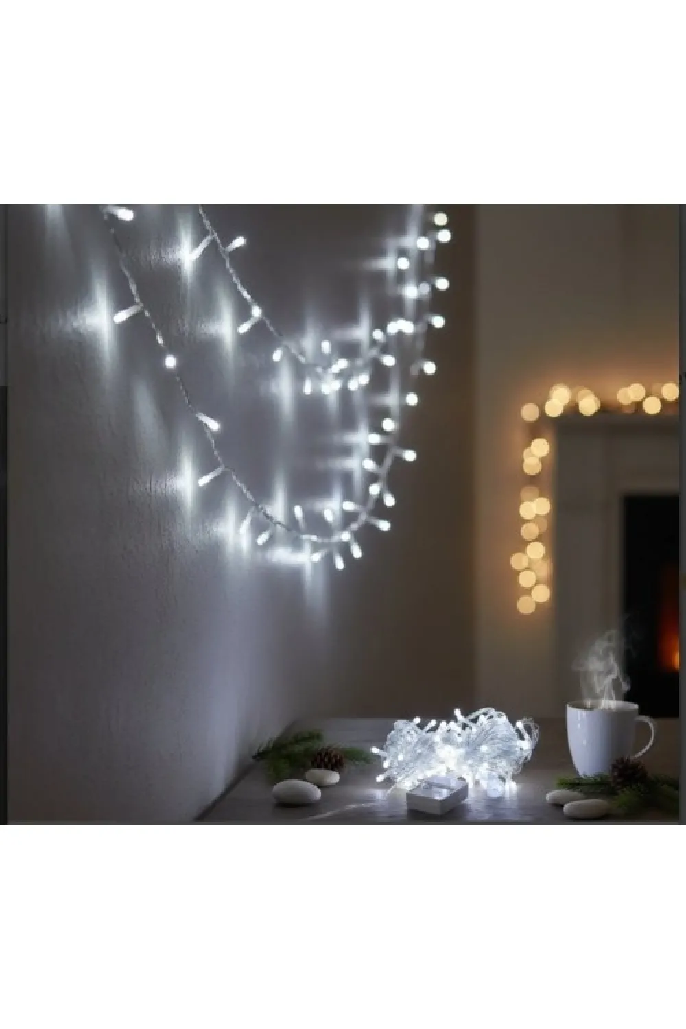 10m 100 Led Damla Uçlu Beyaz Işık Şeffaf Kablo MZ-17-1