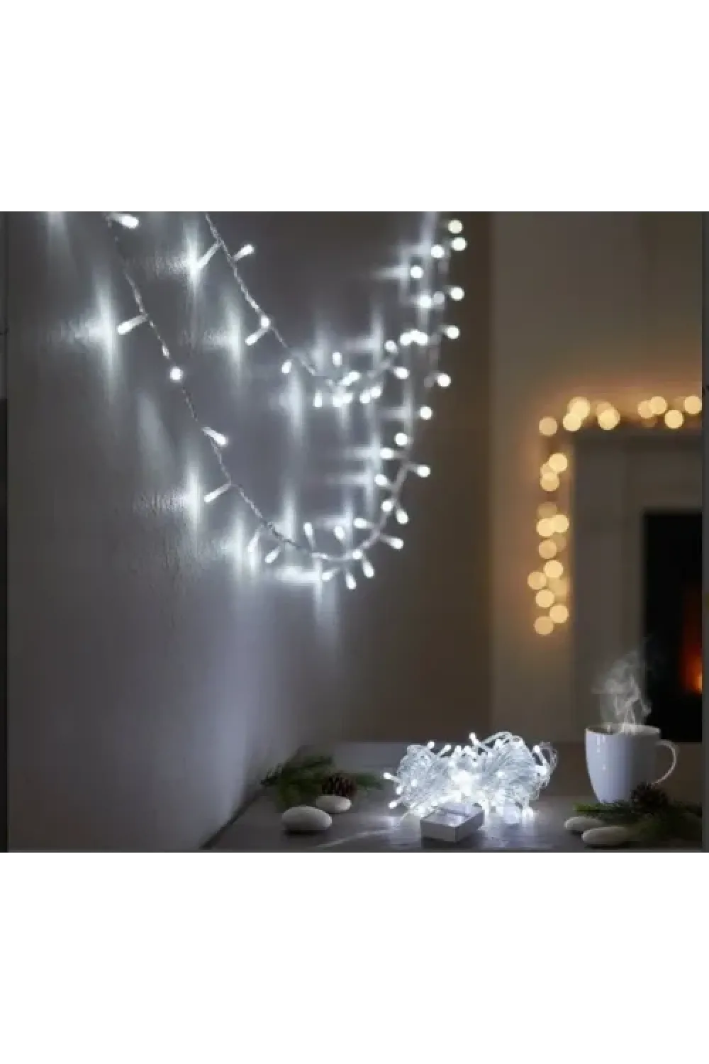 10m 100 Led Damla Uçlu Beyaz Işık Şeffaf Kablo MZ-17-1