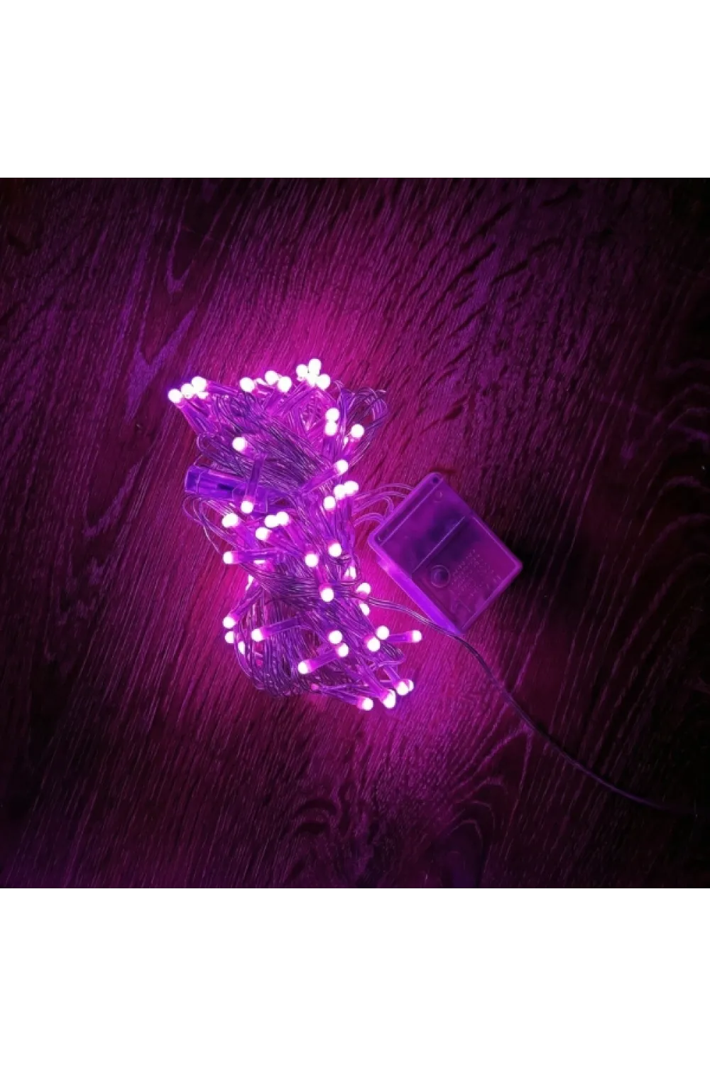 10m 100 Led Damla Uçlu Pembe Işık Şeffaf Kablo