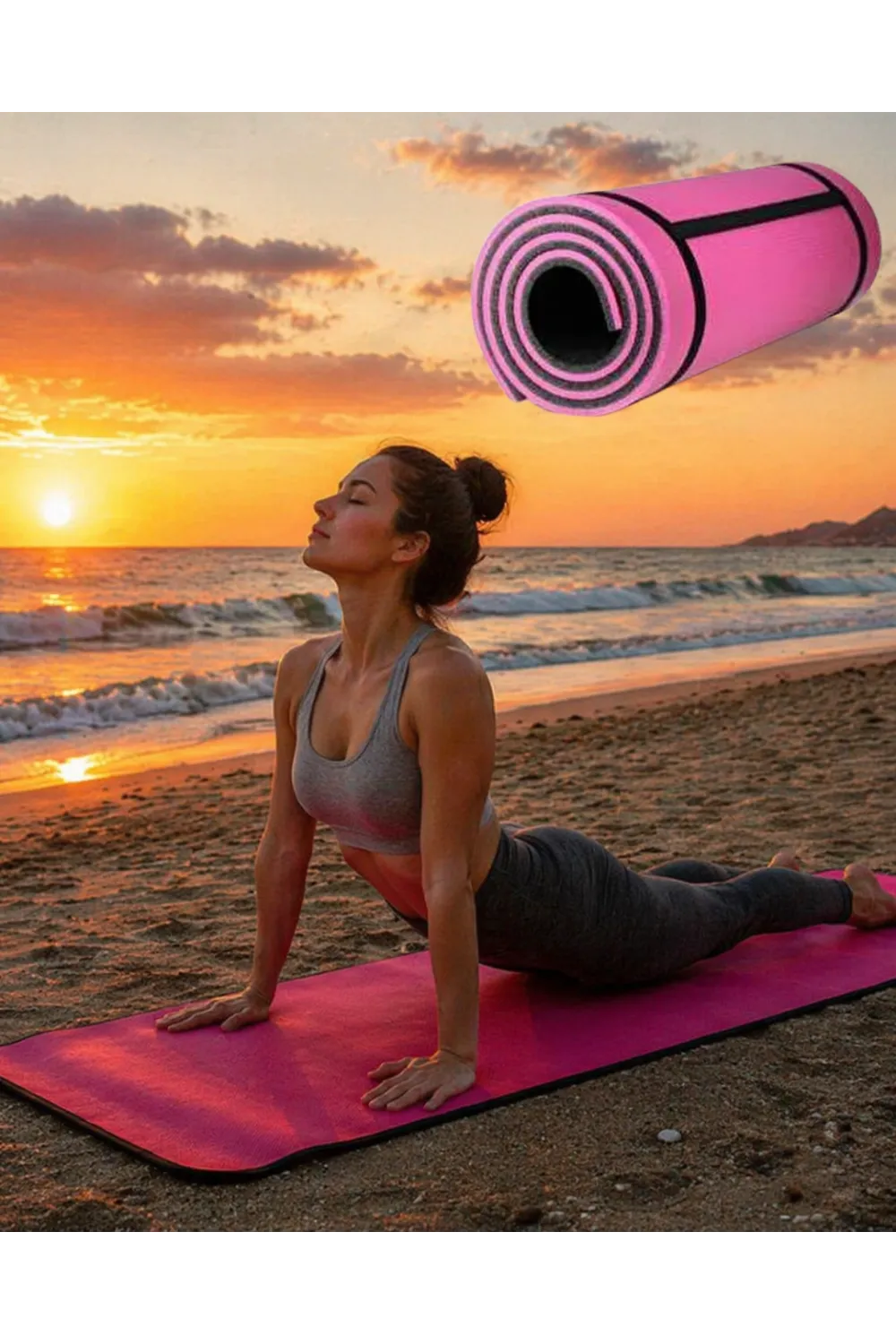 10mm Yoga Matı Pembe