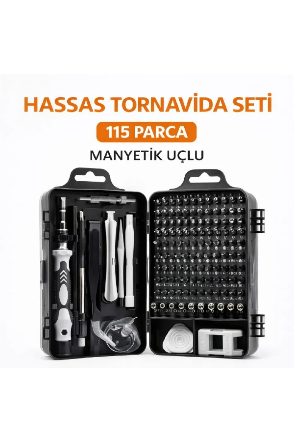 115 Parça Manyetik Uçlu Hassas Tornavida Seti