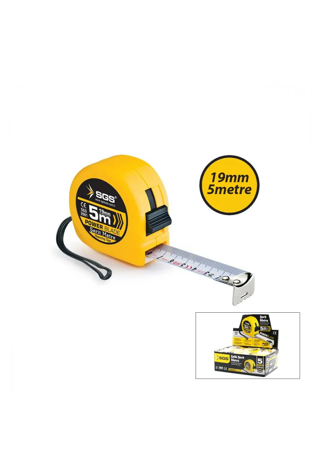 12 Adet 5mt X 19mt Stoplu Şerit Metre