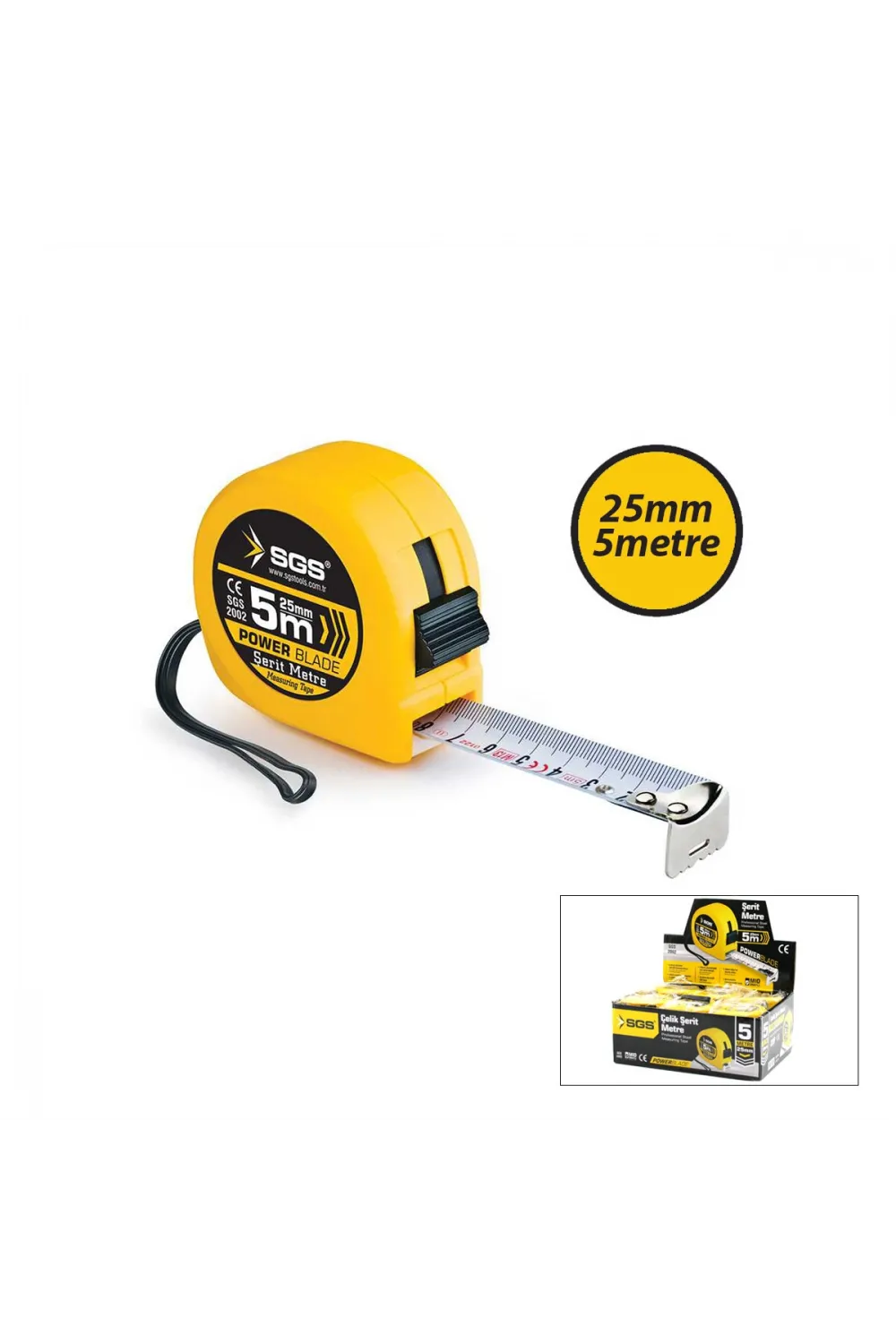12 Adet 5mt X 25mt Stoplu Şerit Metre