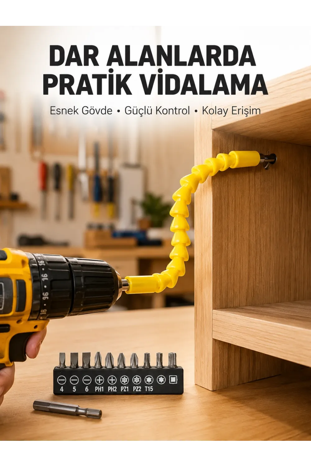 12 Parça Akrobat Bits Seti Çok Amaçlı Vidalama Dayanıklı Çelik Yeni Nesil
