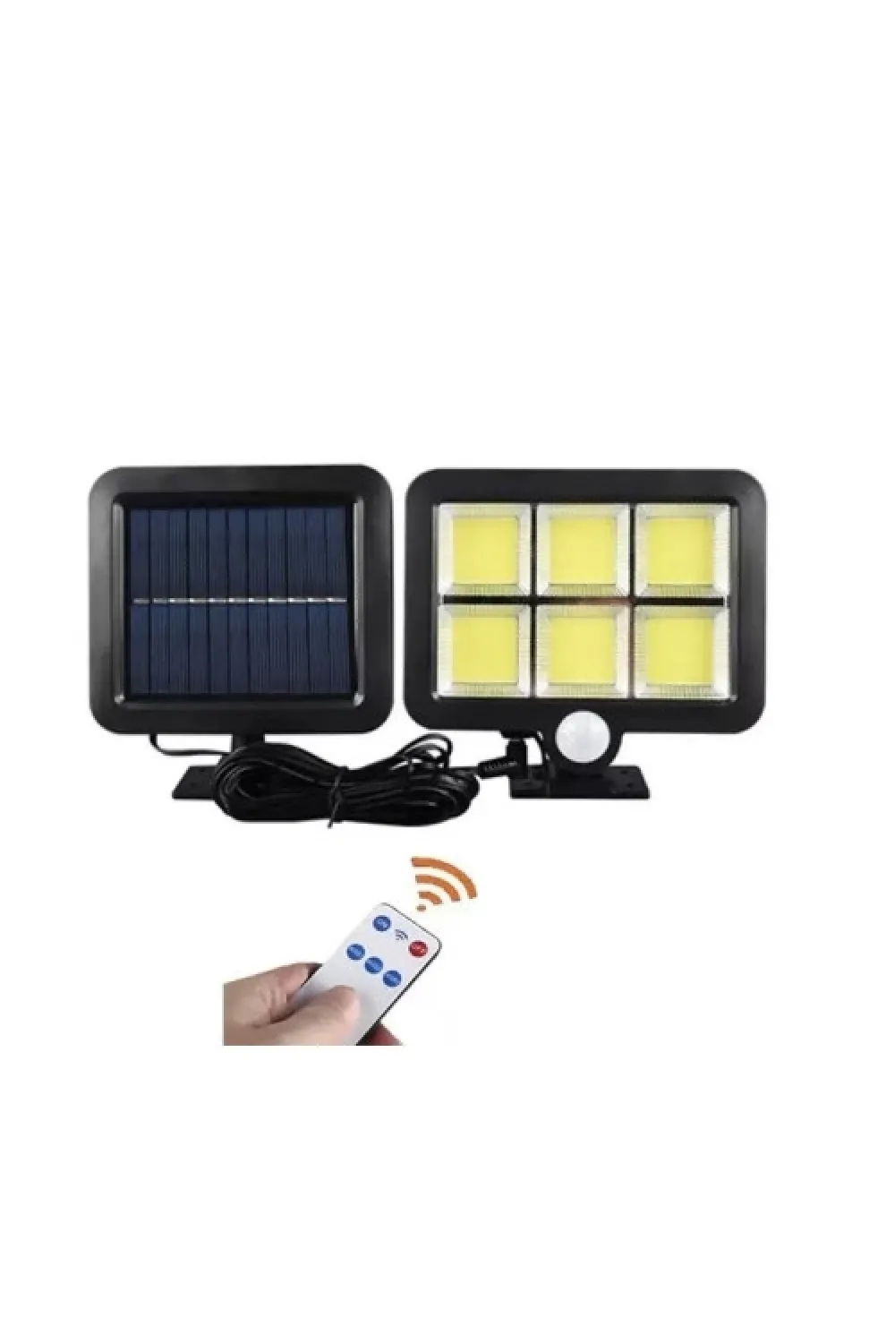 120 Cob Led Solar Panelli 3 Modlu Duvar Lambası Uzaktan Kumandalı