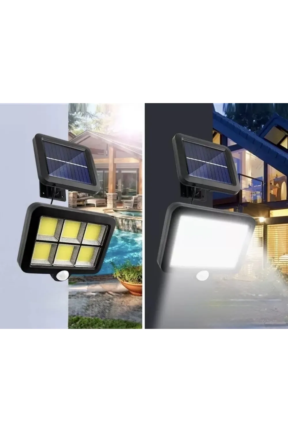 120 Cob Led Solar Panelli 3 Modlu Duvar Lambası Uzaktan Kumandalı Mz-302k