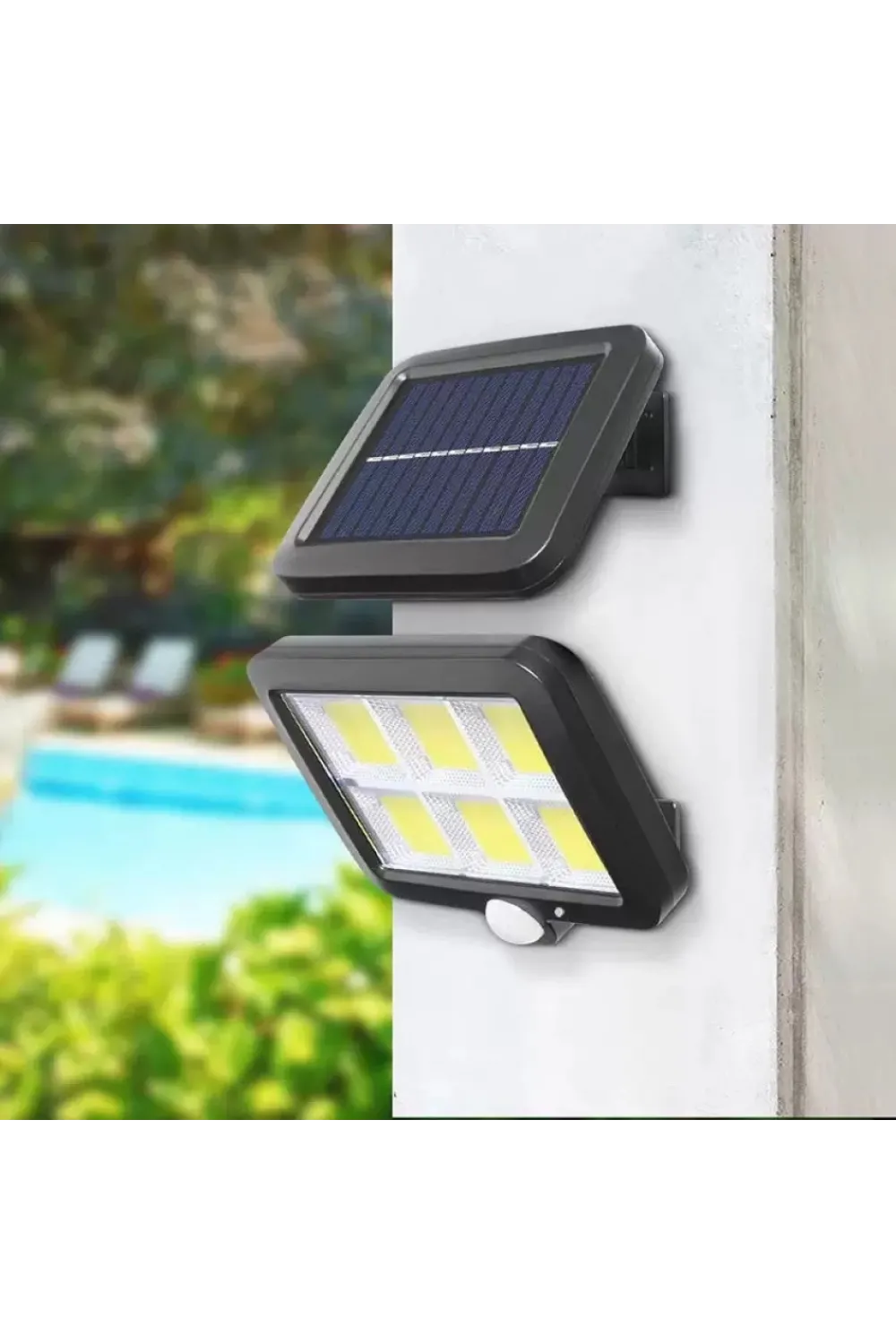 120 Cob Led Solar Panelli 3 Modlu Duvar Lambası Uzaktan Kumandalı MZ-302K