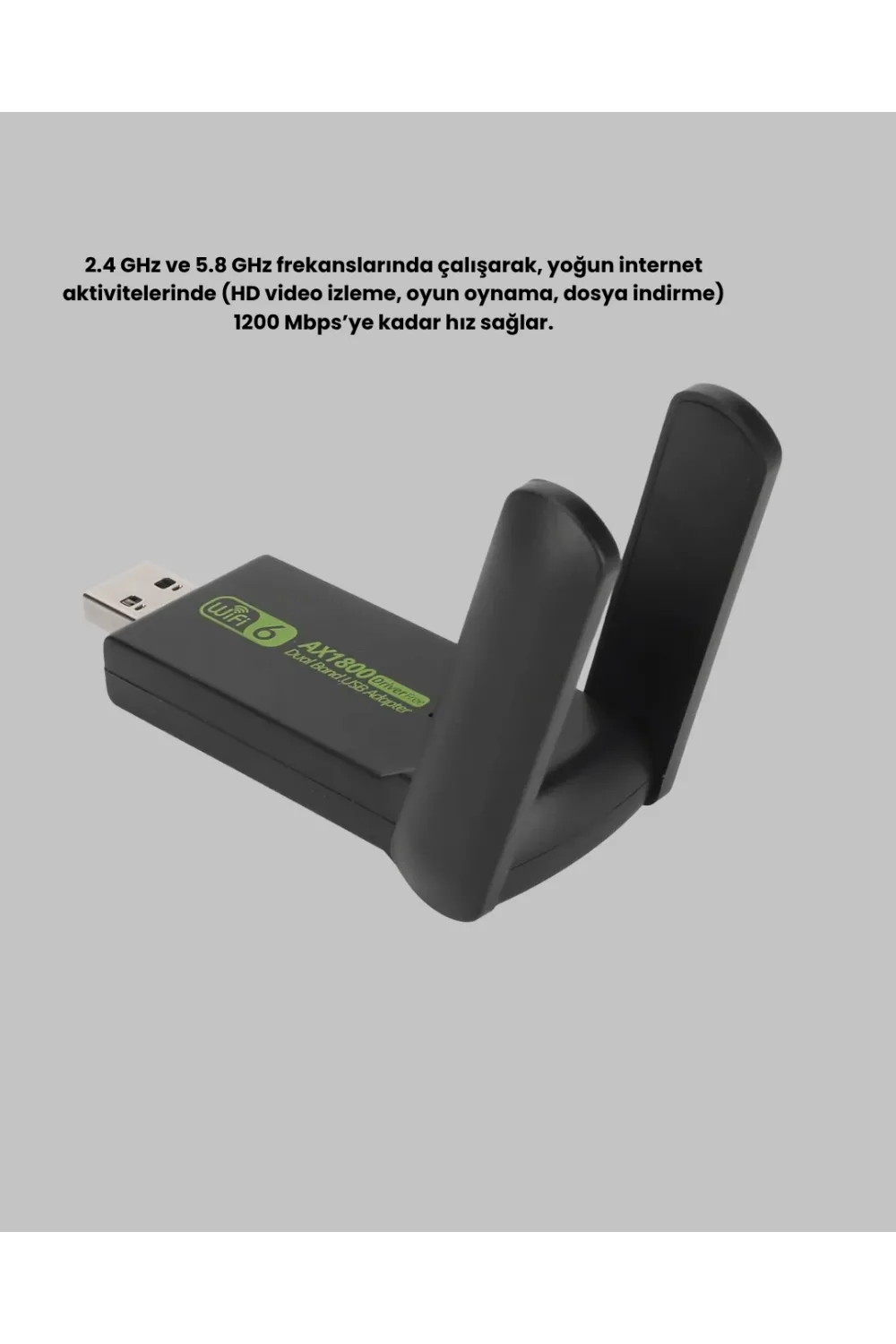 1200 Mbps Dual Band Wifi Adaptör – 5.8g & 2.4g Çift Antenli