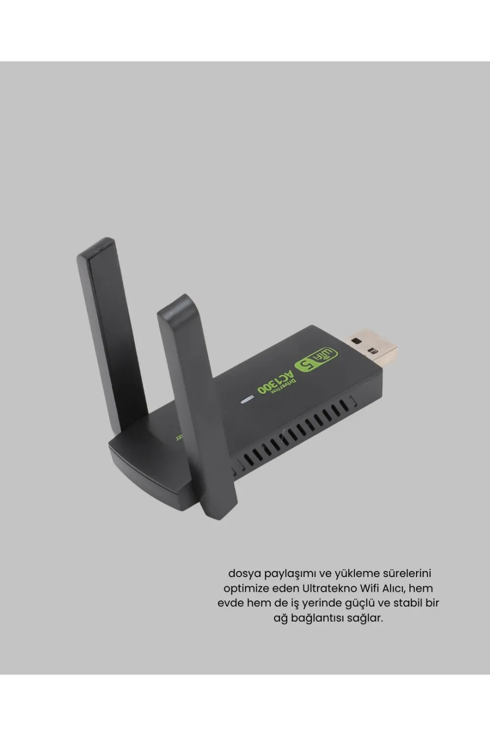 1200 Mbps Dual Band Wifi Adaptör – 5.8g & 2.4g Çift Antenli