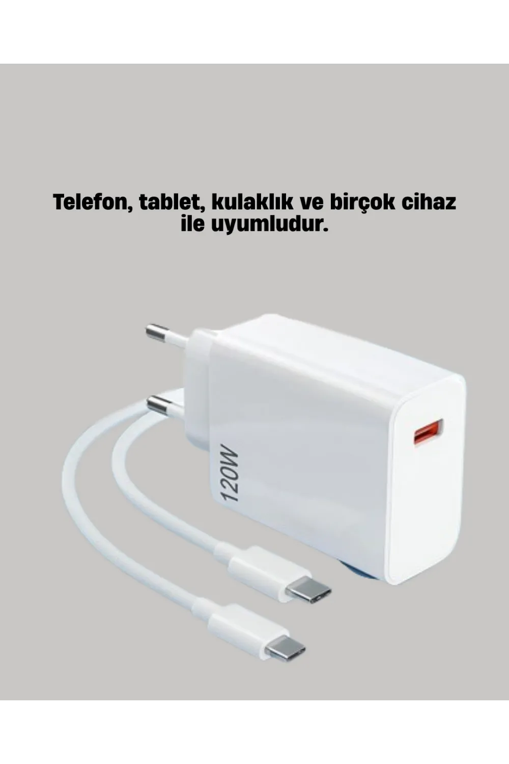 120w Güçlü Hızlı Şarj Adaptörü Ve Type-c Kablo Seti – Güvenli Şarj Teknolojisi