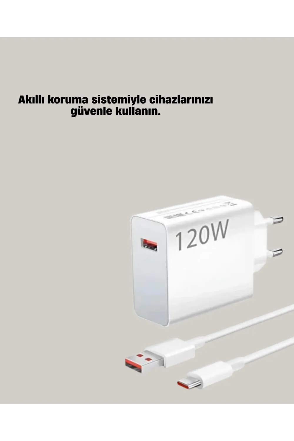 120w Güçlü Hızlı Şarj Adaptörü Ve Type-c Kablo Seti – Güvenli Şarj Teknolojisi