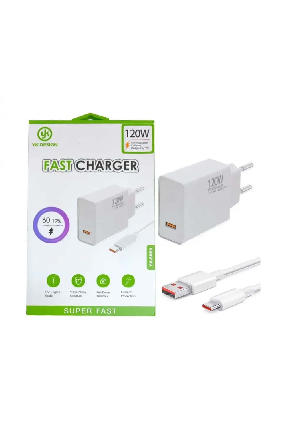 120w Süper Hızlı Şarj Cihazı - Usb Type-c