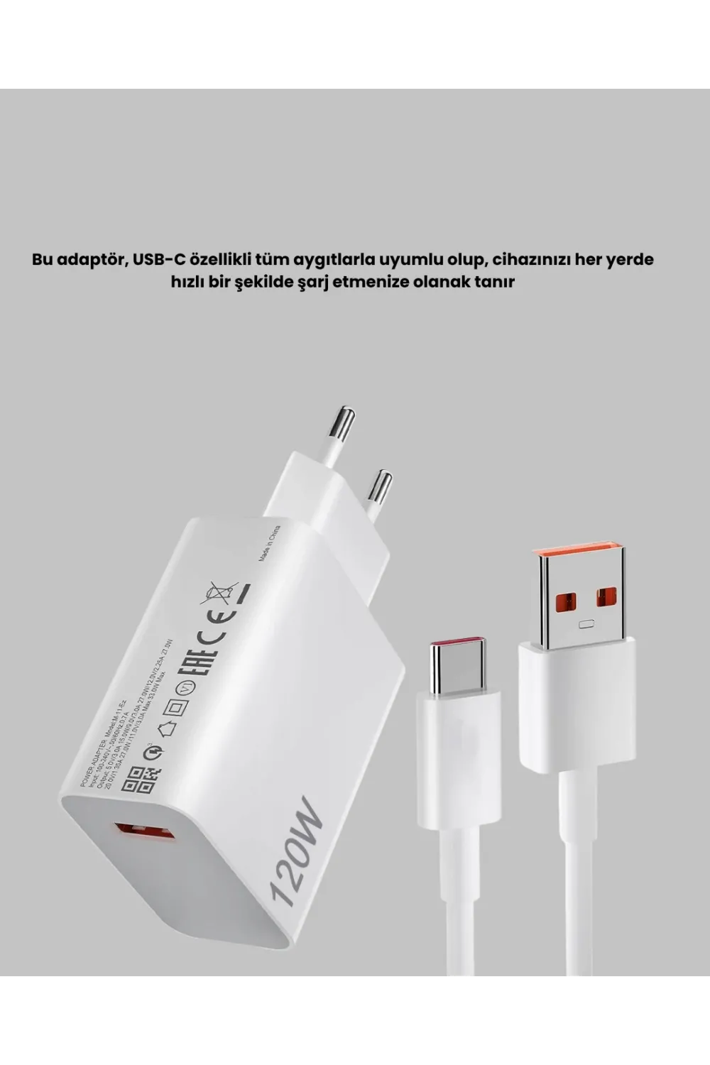 120w Ultra Hızlı Şarj Adaptörü Usb-c Destekli Güçlü Şarj Teknolojisi
