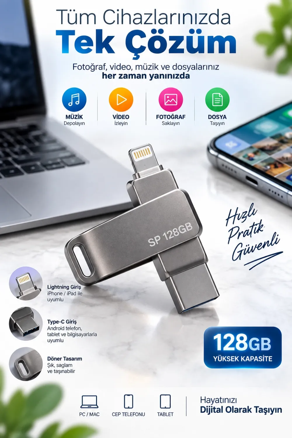128 Gb Flash Bellek