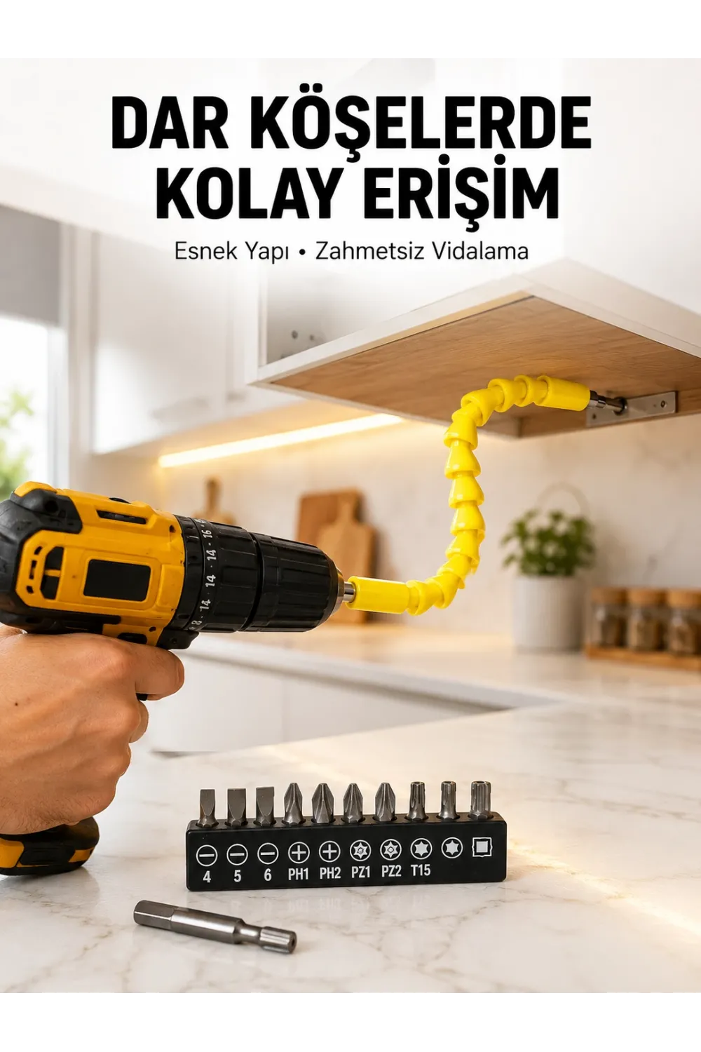 12’li Akrobat Bits Vidalama Seti Esnek Uç Çok Yönlü Kullanım Yeni Nesil