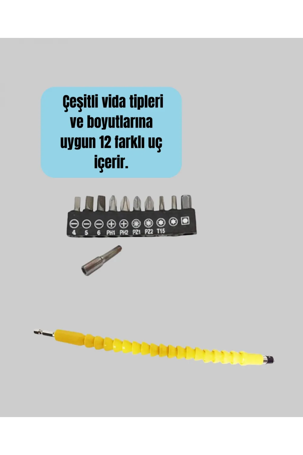 12’li Akrobat Bits Vidalama Seti Esnek Uç Çok Yönlü Kullanım Yeni Nesil