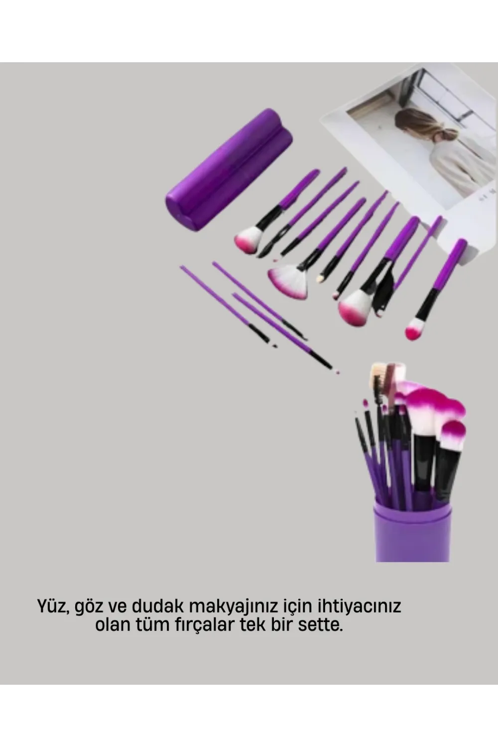 12’li Profesyonel Makyaj Fırça Seti Ultra Yumuşak Sentetik Kıllı