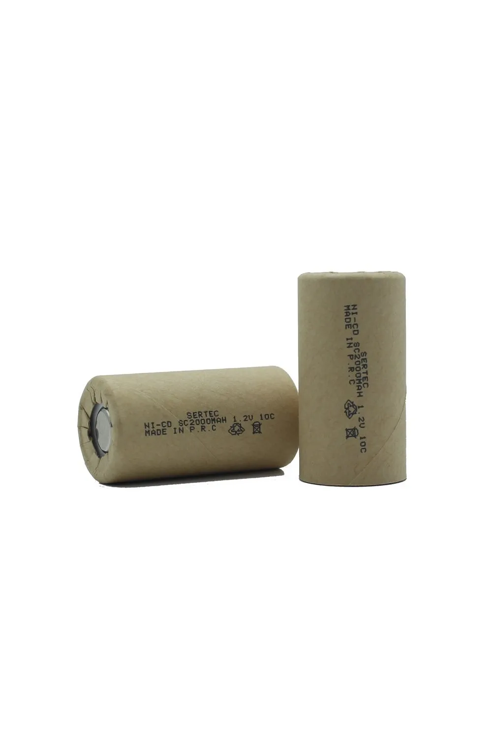 1.2V Ni-Cd SC 2000 Mah Kağıt Şarjlı Pil 10C (Başsız/Flat Head)