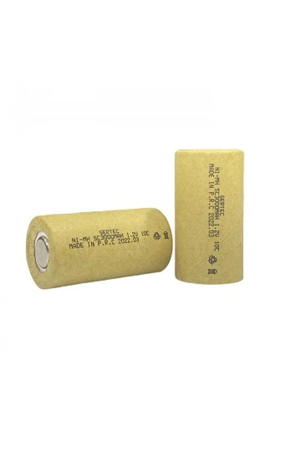 1.2V Ni-Mh SC 3000 mAh. Kağıtlı Şarjlı Pil 10C (Başsız/Flat Head)
