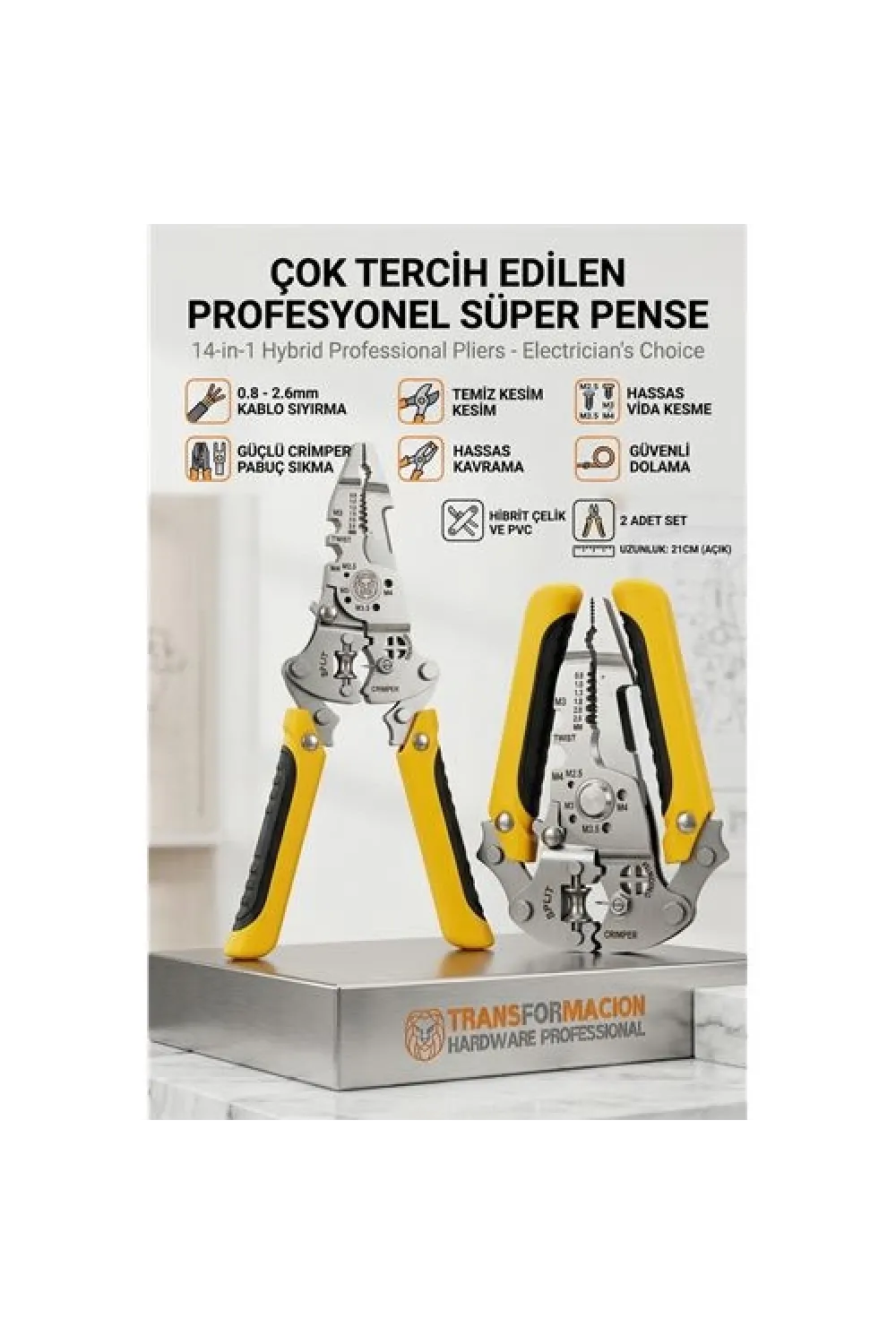 14ü 1 Arada Katlanabilir Kablo Soyucu Pense | Hibrit Çok Amaçlı Pense 723067