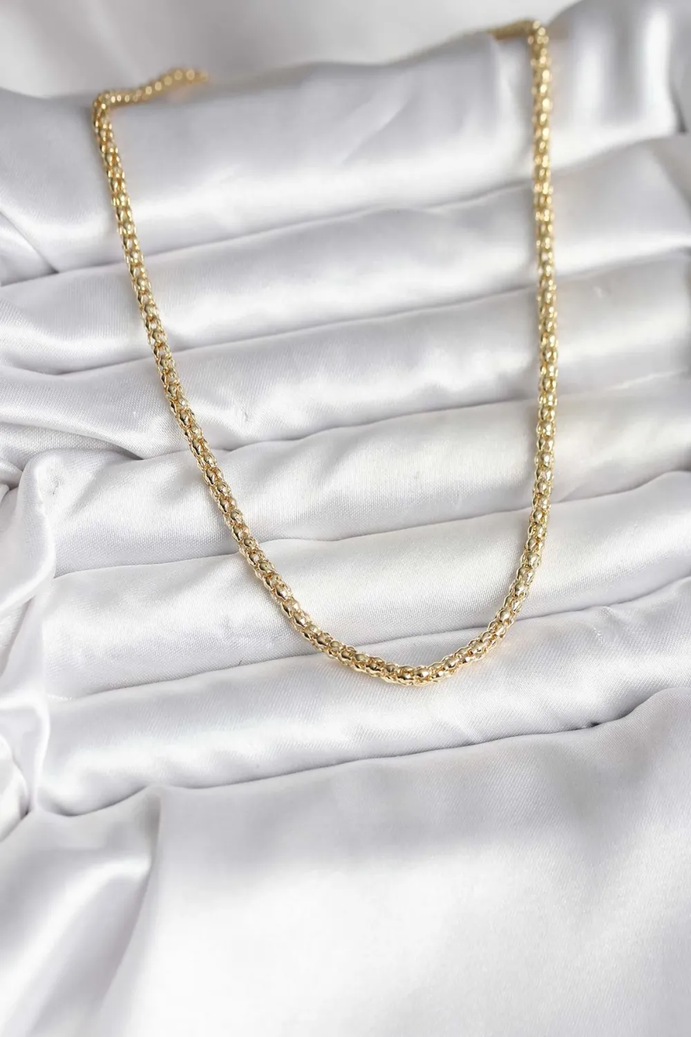 ietaks™ 14K Gold Renk Kaplama Boru Zincir Model CM Kadın Kolye