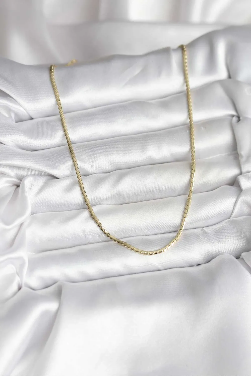 ietaks™ 14K Gold Renk Kaplama Ezme Zincir Model CM Kadın Kolye