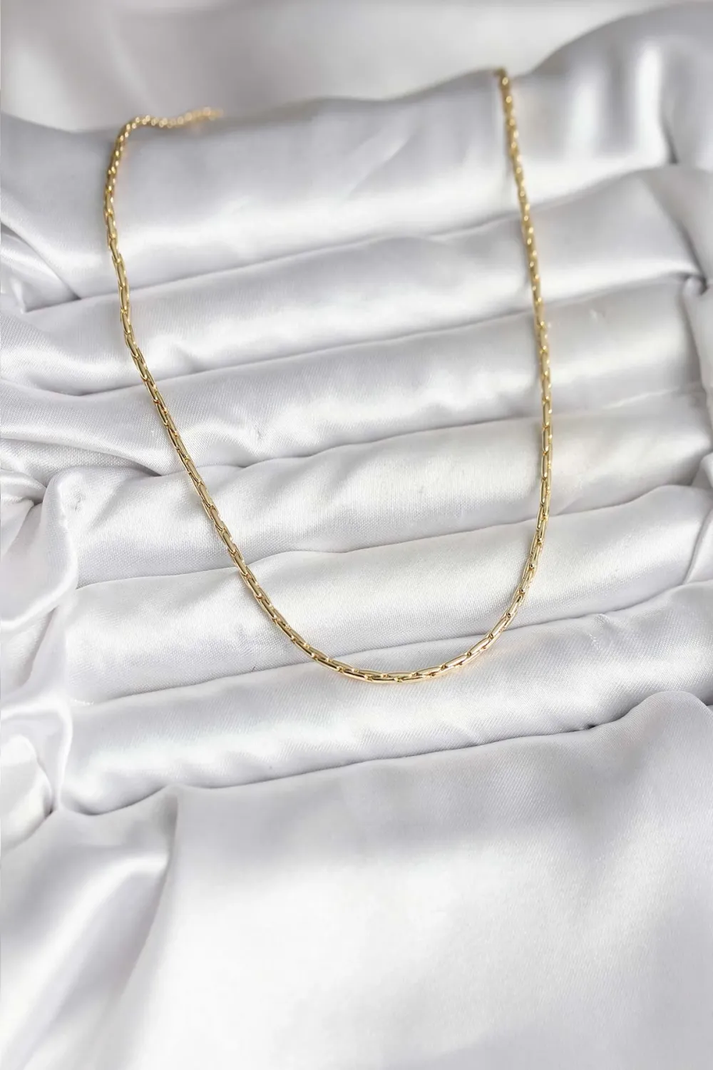 ietaks™ 14K Gold Renk Kaplama İnce Zincir Model CM Kadın Kolye