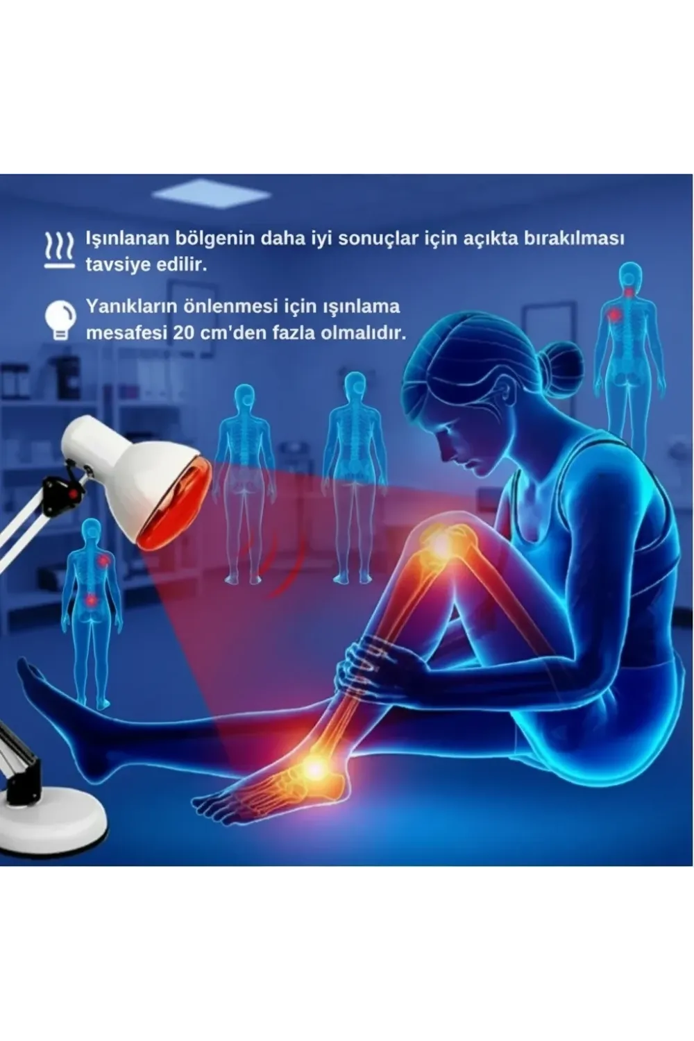 150w Kızılötesi (infrared) Isıtıcılı Fizik Tedavi Lambası (Kırmızı Işık) E27 (Kalın Duy)