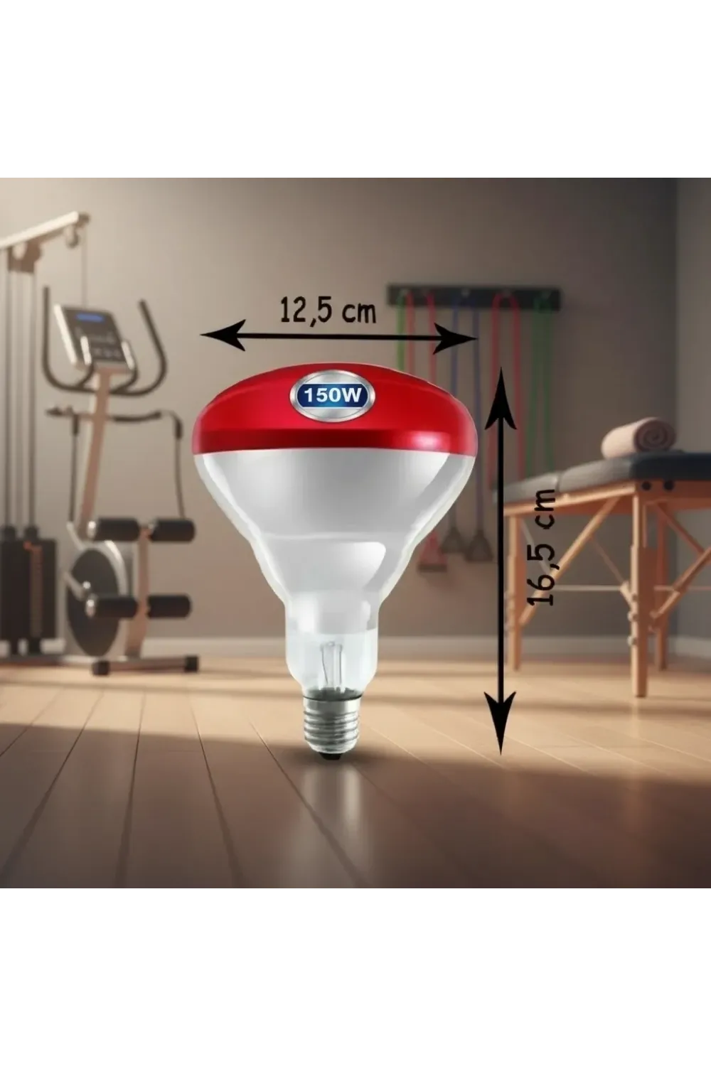 150w Kızılötesi (infrared) Isıtıcılı Fizik Tedavi Lambası (Kırmızı Işık) E27 (Kalın Duy)