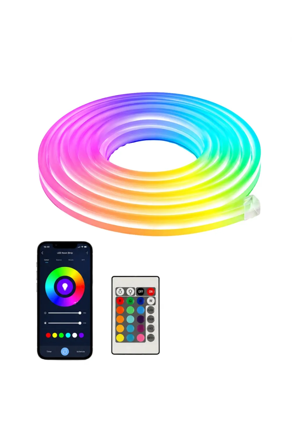 16 Milyon Renk Rgb Neon Şerit Led İç Ve Dış Mekan Dekor Işığı