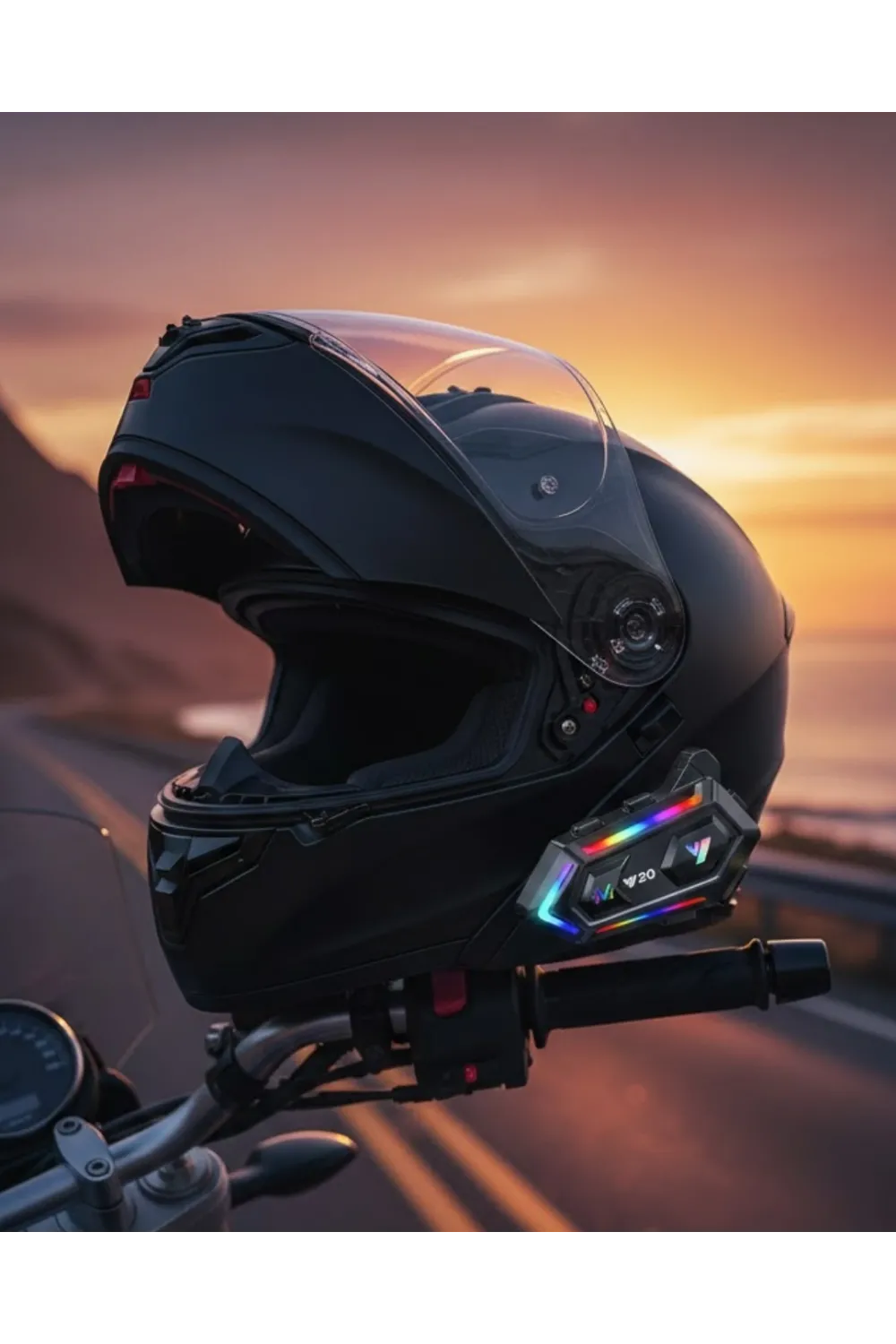 16 Mod Rgb Işıklı Motosiklet Intercom Çift Telefon Destekli
