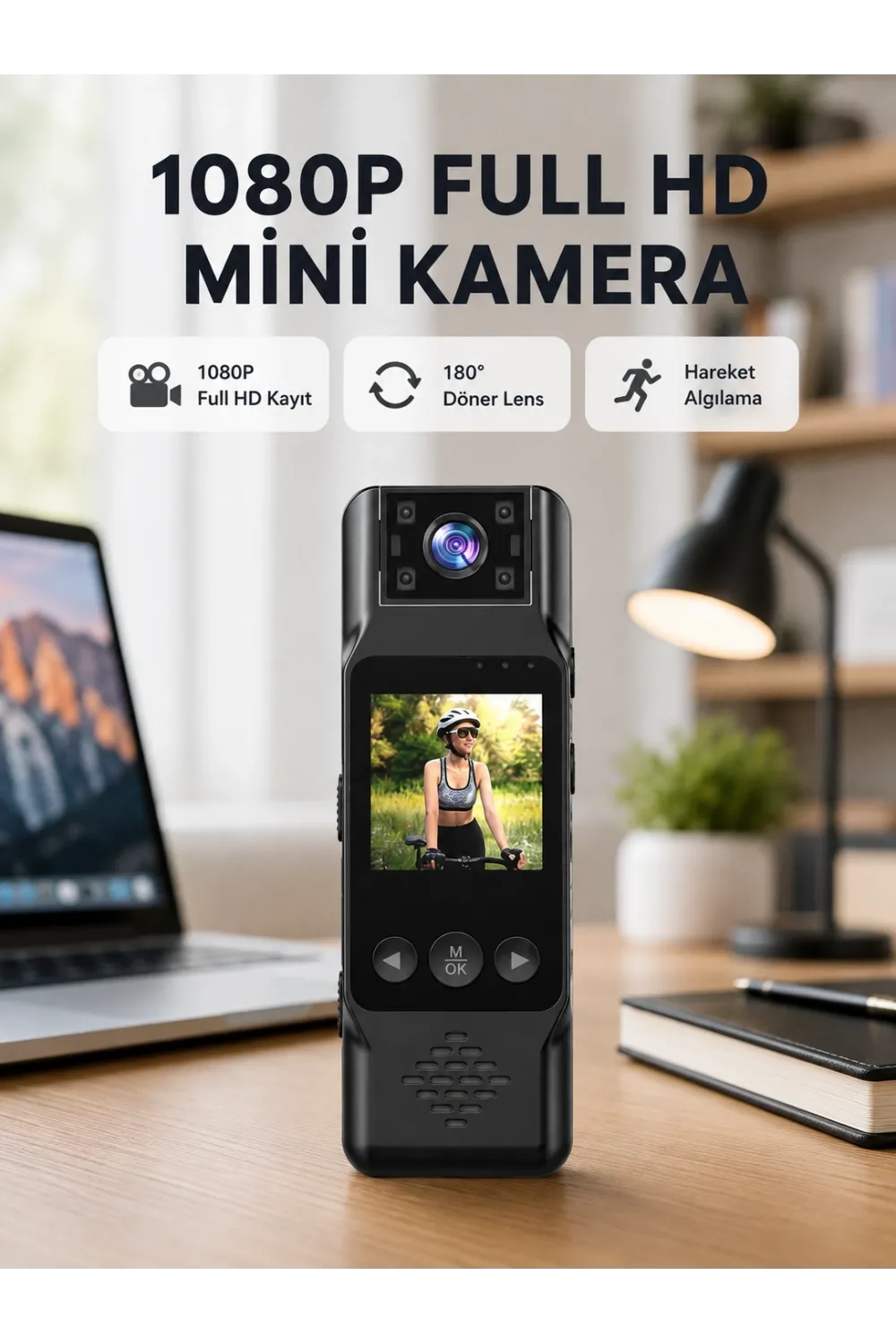 180 Derece Dönebilen Mini Kamera Full Hd Tft Ekran Hareket Sensörlü (kopya)