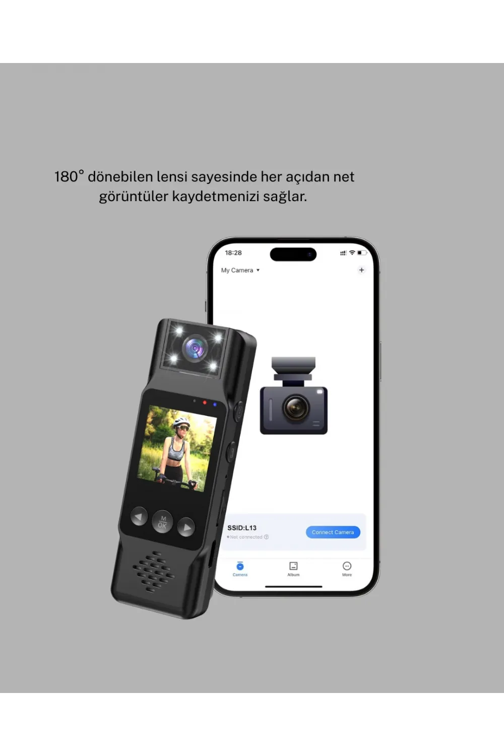 180 Derece Dönebilen Mini Kamera Full Hd Tft Ekran Hareket Sensörlü (kopya)