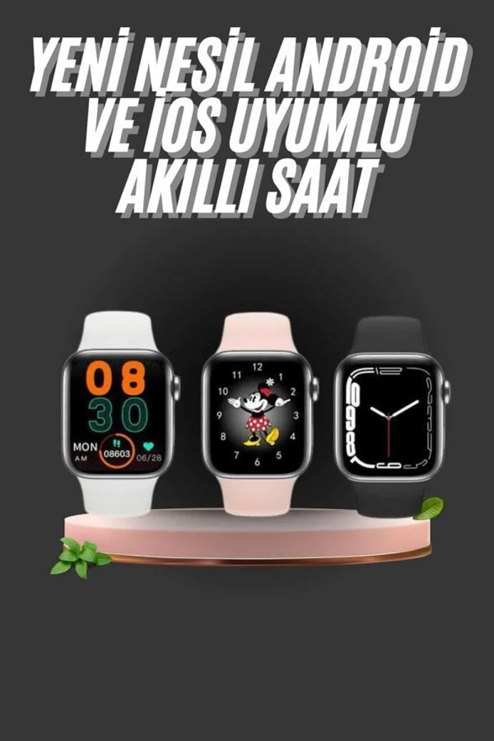 1.83 İnç Akıllı Saat Android Ve İos Uyumlu Çağrı Cevaplayabilen Adımsayar Gps Takibi