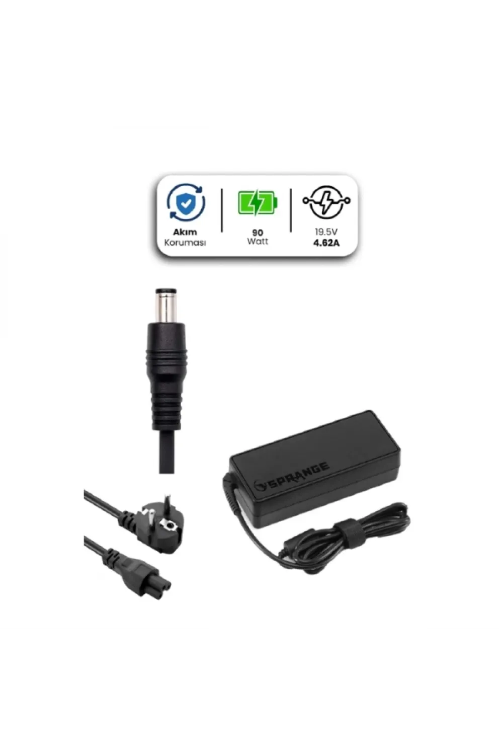 19.5V 4.62A 4.5 * 3.0mm 90W DELL İçin Laptop Adaptör