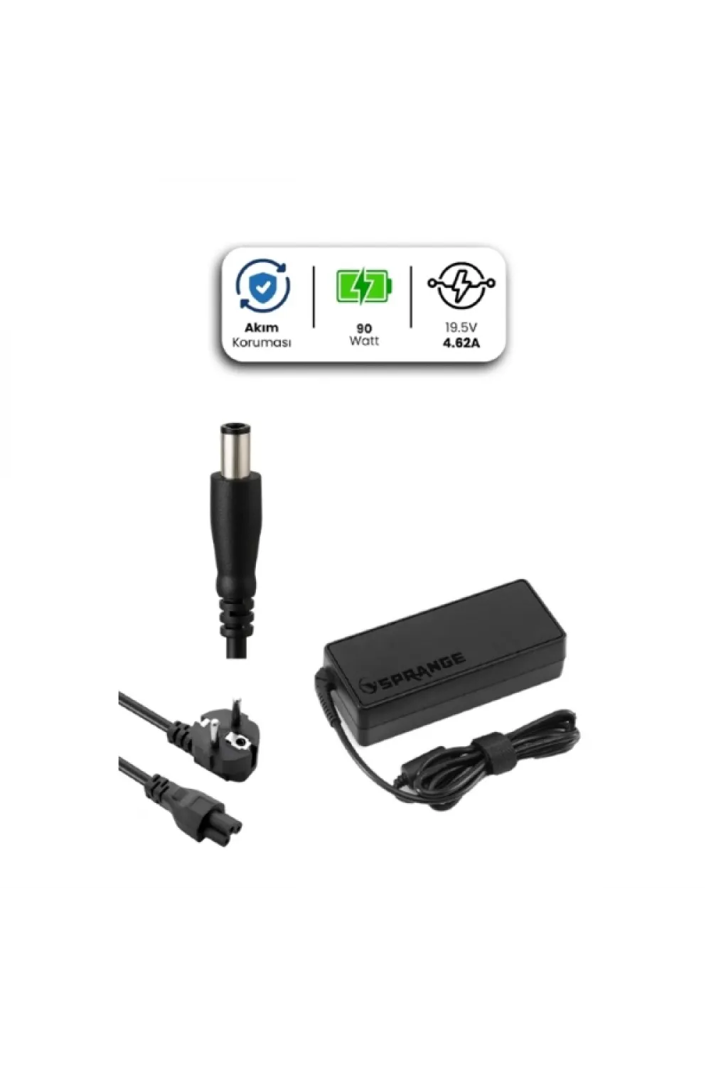 19.5V 4.62A 7.4 * 5.0mm 90W DELL İçin Laptop Adaptör
