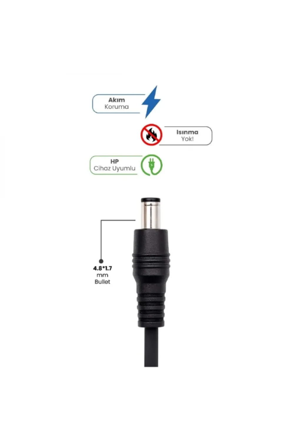 19V 4.74A 4.8 * 1.7mm Bullet 90W HP İçin Laptop Adaptör