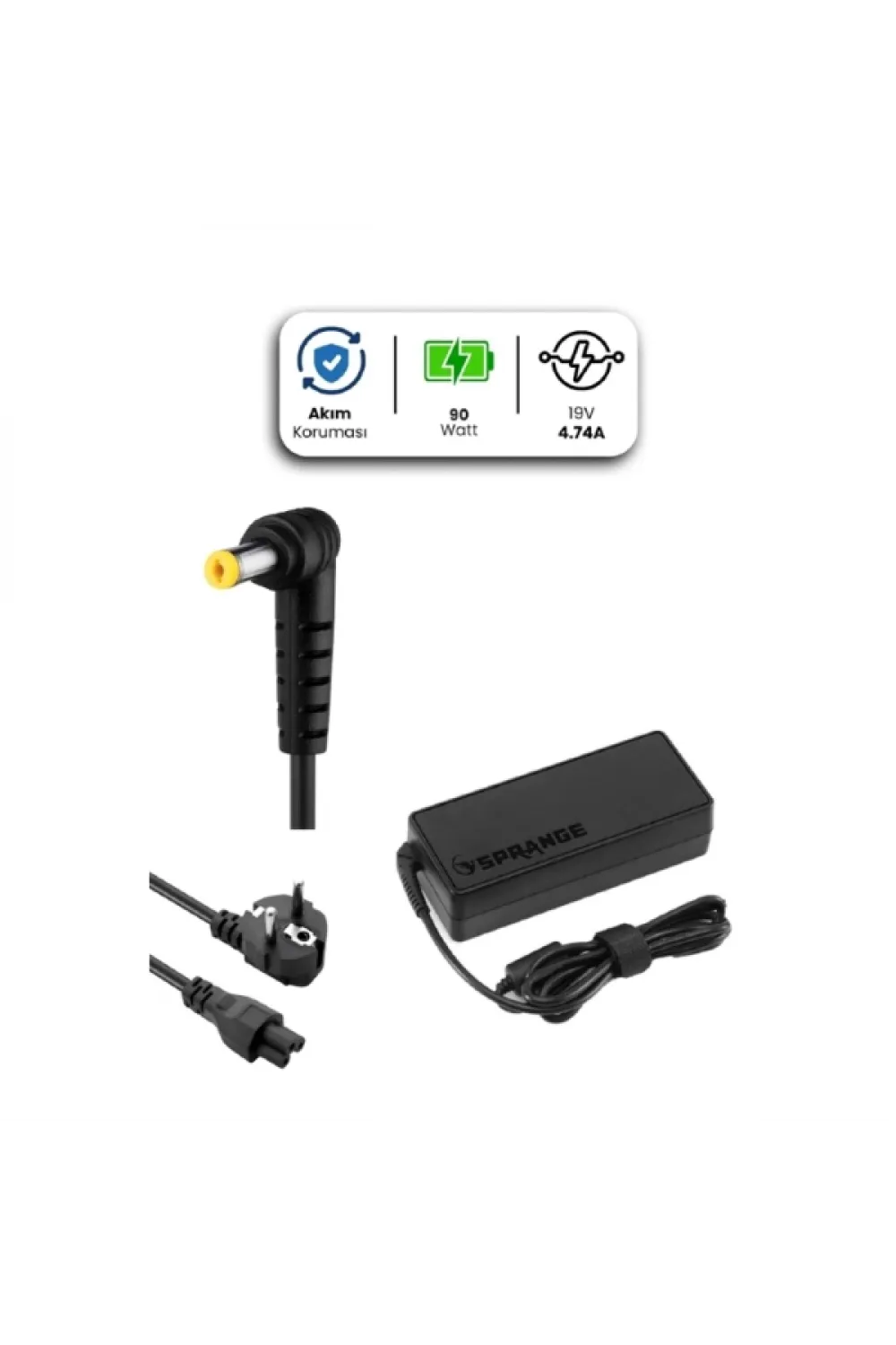 19V 4.74A 5.5 * 1.7mm 90W ACER İçin Laptop Adaptör