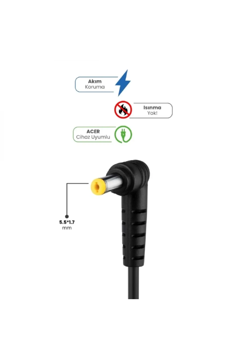 19V 4.74A 5.5 * 1.7mm 90W ACER İçin Laptop Adaptör