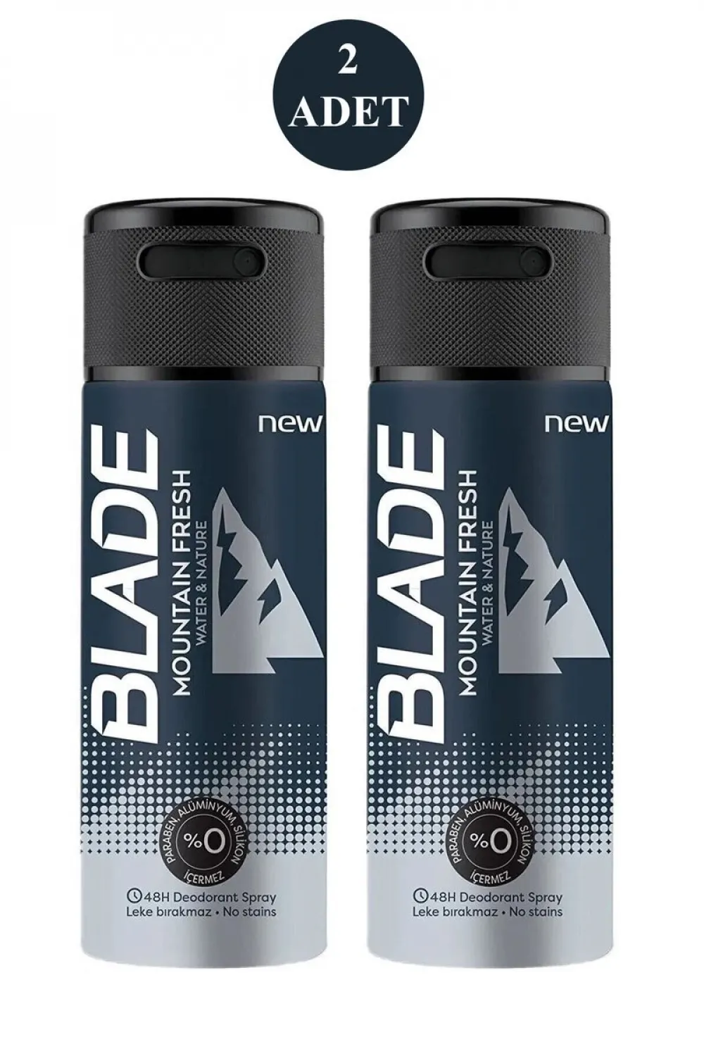 2 Adet Mountain Fresh Erkek Deodorant 150ml Leke Bırakmaz