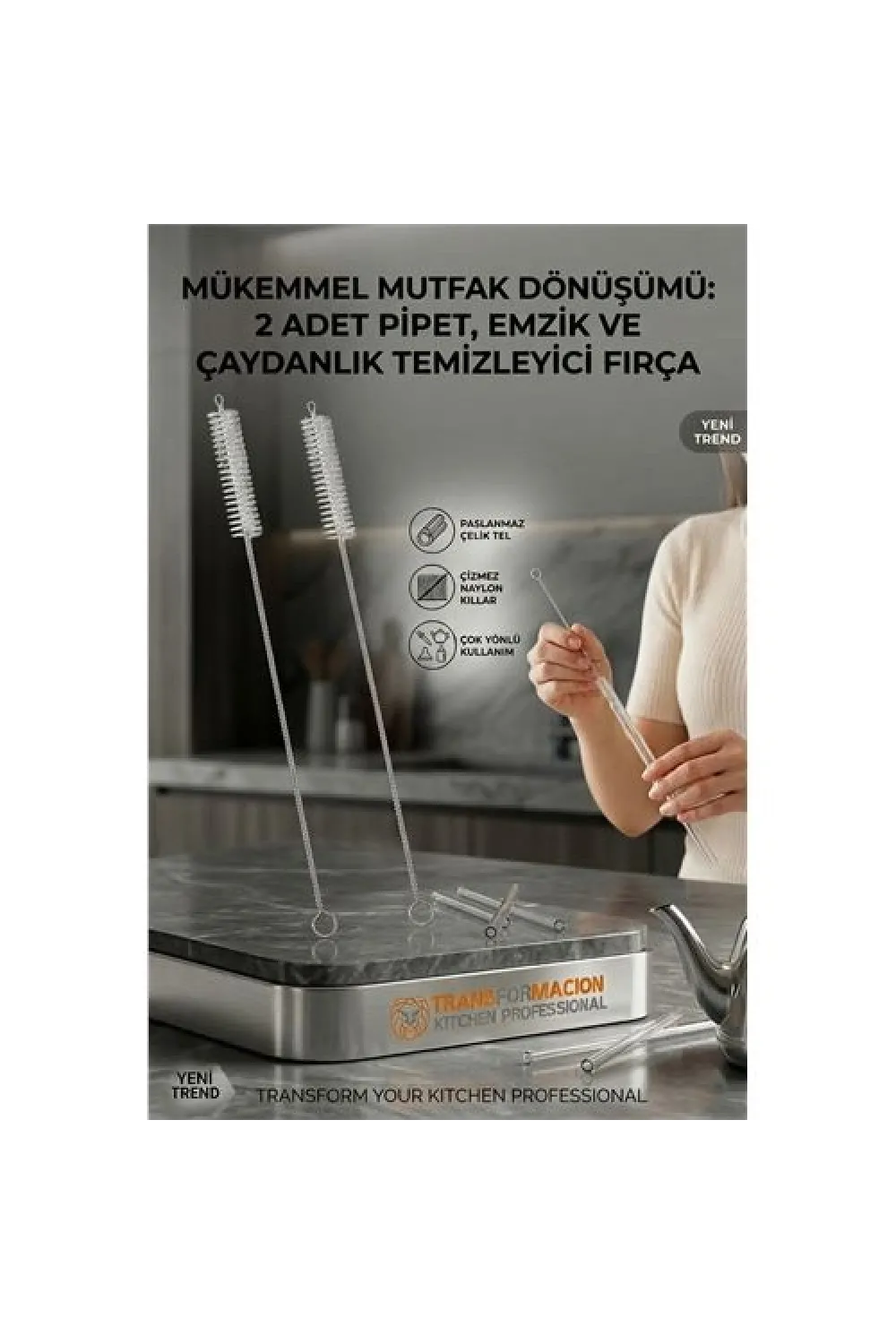 2 Adet Pipet Emzik Çaydanlık Temizleyici Fırça 718031
