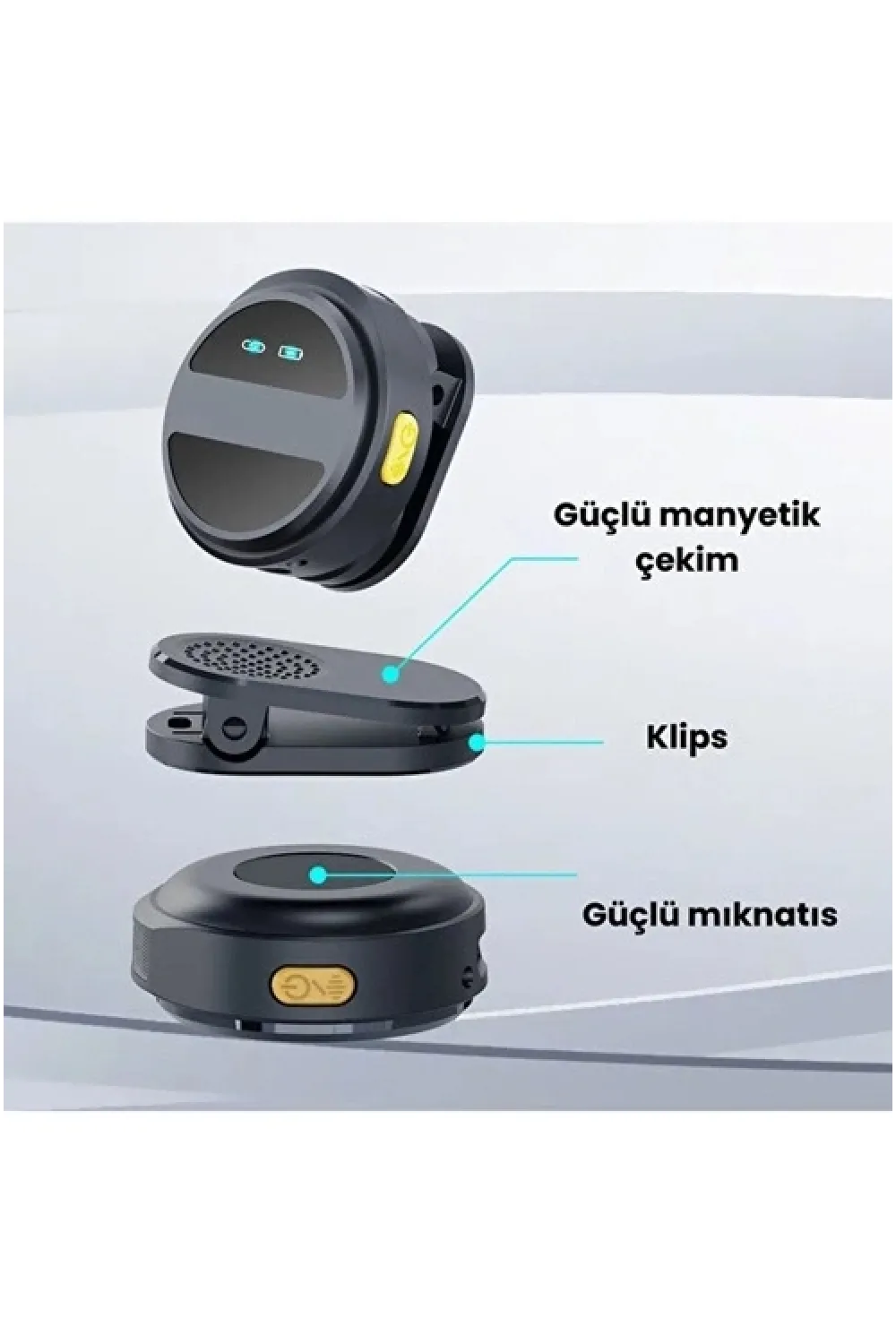 2 Adet Profesyonel Kablosuz Yaka Mikrofonu Typce Uyumlu Manyetik Klipsli