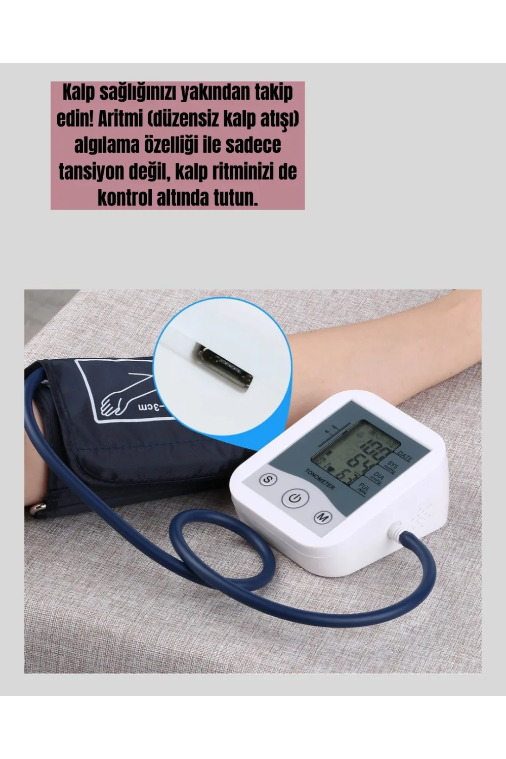 2 Kullanıcı Hafızalı Usb Uyumlu Tansiyon Ölçer