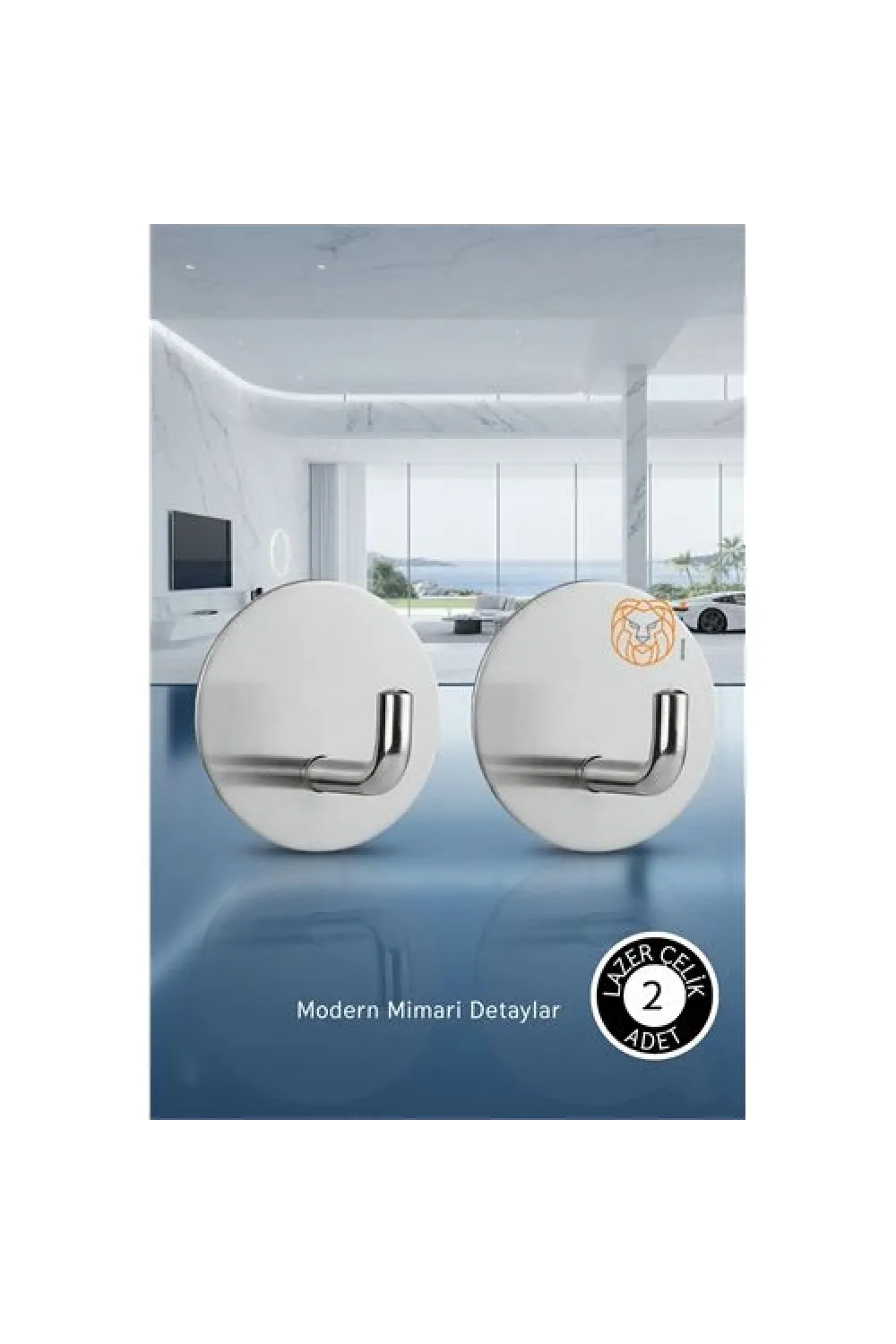 2li Banyo ve Mutfak Askı Seti - SUS304 Lazer Kesim Çelik  Ultra Güçlü Yapışkanlı Askı