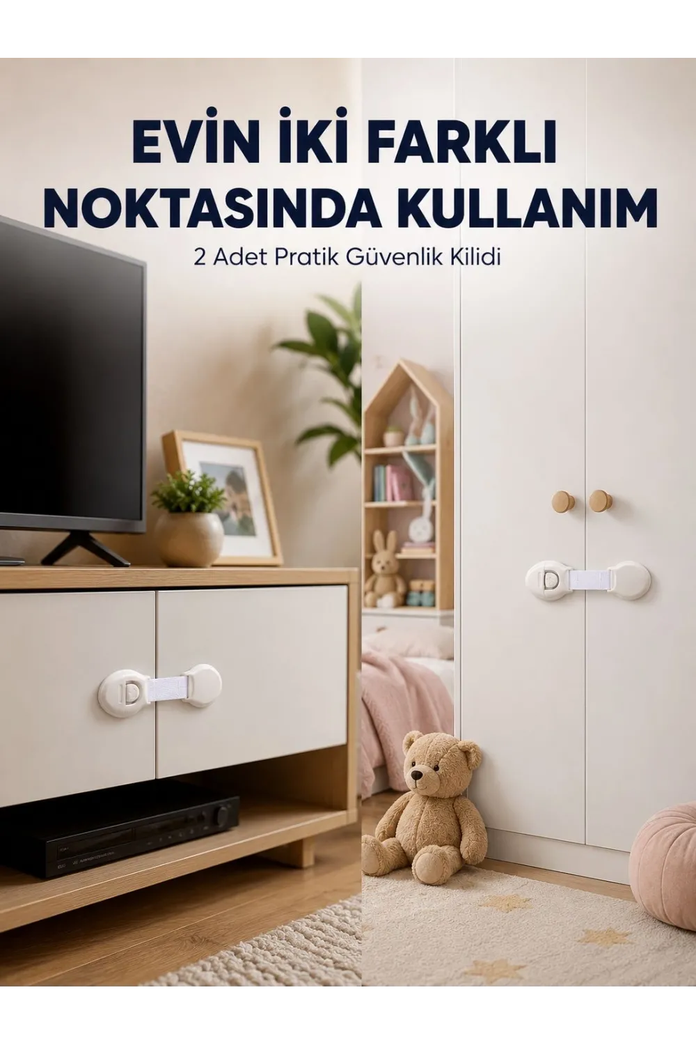 2li Çocuk Güvenlik Kilidi Ev İçi Koruma Seti