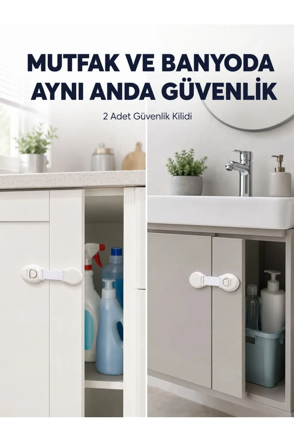 2li Dolap Ve Çekmece Güvenlik Kilidi Seti