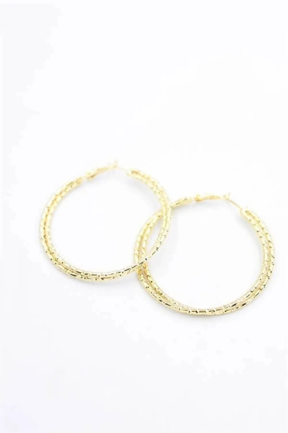 2li Halka Küpe- 5 cm - Altın
